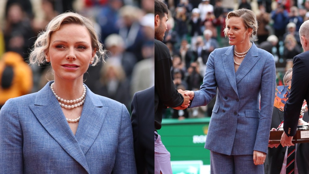 Princess Charlene Suits Up in Blue for Rolex Monte-Carlo Masters