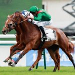 Zarigana (M. Barzalona) wins Prix de la Grotte Gr.3, at ParisLongchamp, 13/04/2025, photo: Zuzanna Lupa