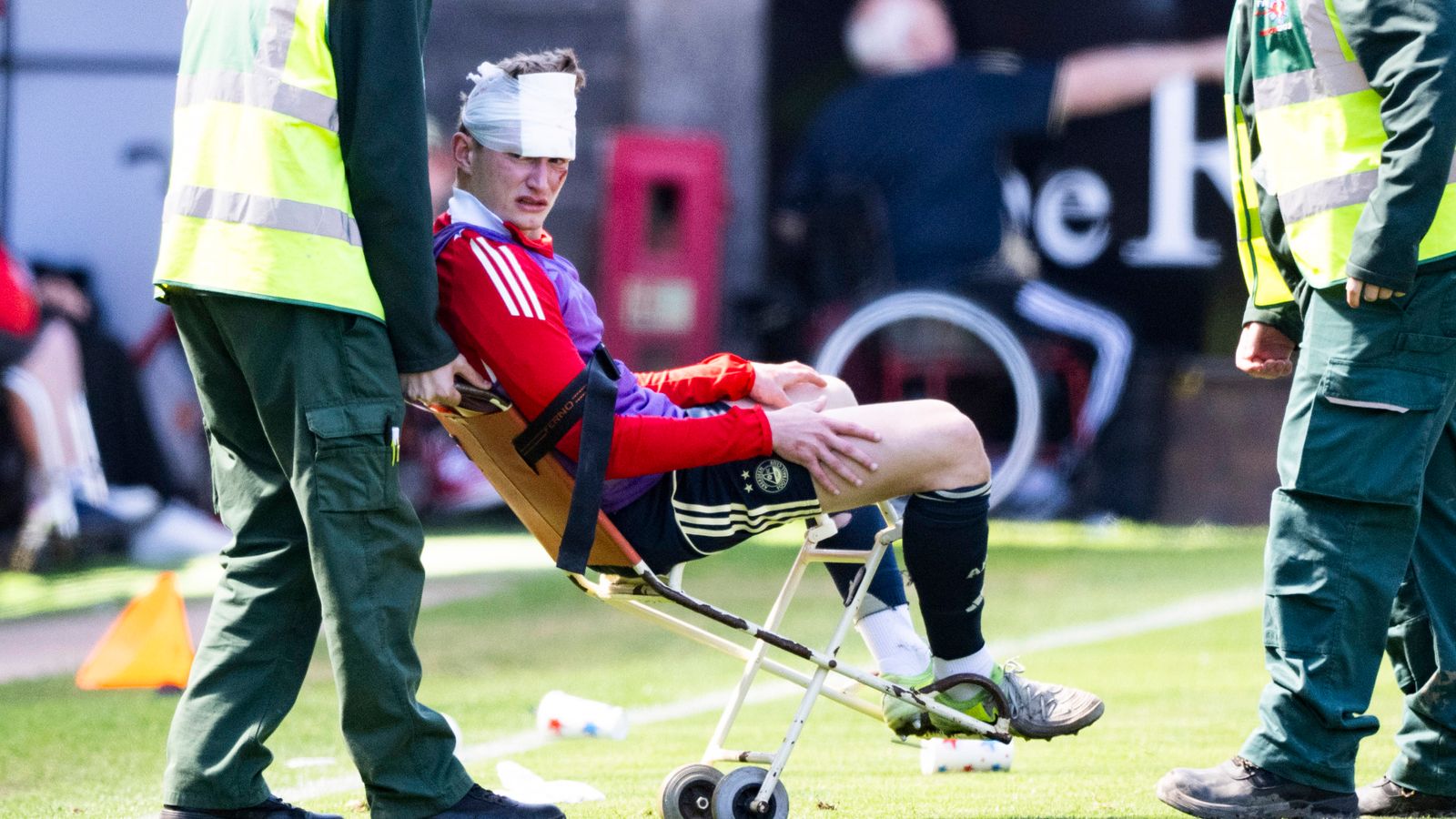 Aberdeen’s Jack MacKenzie suffers head injury after being hit with an object thrown from crowd | Football News