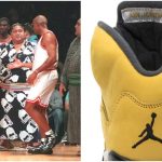 Michael Jordan and Charles Barkley meet sumo wrestlers, Air Jordan 5 Retro sneakers