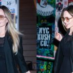 Angelina Jolie sheer dress seen at Atelier Jolie in NoHo on May 14, 2025 in New York City.