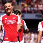 Chloe Kelly of Arsenal celebrates scoring her team's first goal