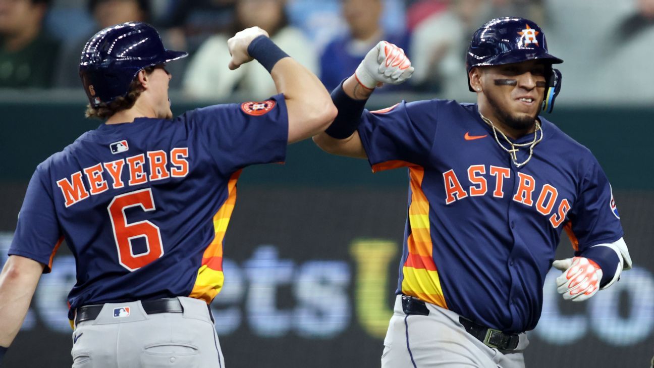 Astros spoil Jack Leiter’s no-hit bid, outlast Rangers