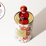 Bath & Body Works Off the Vine fragrance on top of tomato can-inspired packaging that was tested by editors and photographed on a white background