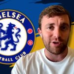 Fabrizio Romano with a Chelsea logo.