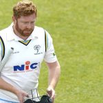 Yorkshire's Jonny Bairstow looks frustrated after being caught out by Nottinghamshire's Calvin Harrison on day one of the Second Eleven Championship match at Headingley Stadium, Leeds. Picture date: Tuesday April 25, 2023.