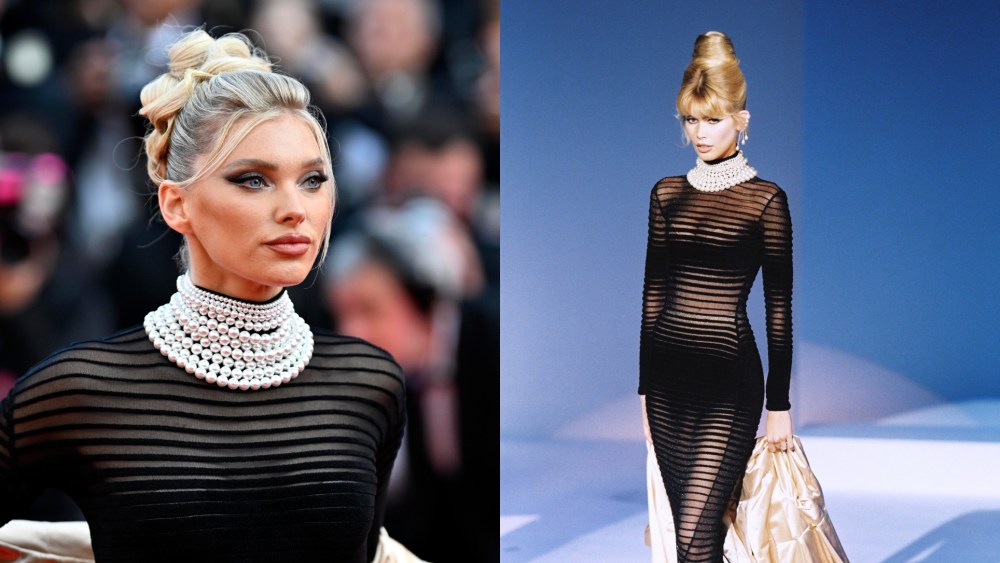 Elsa Hosk Revives Mugler’s 1995 Knit Mesh Gown at Cannes Film Festival