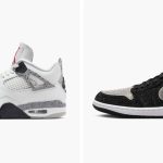 The Air Jordan 1 High "UNC Reimagined" (left) and Air Jordan 4 "White Cement" are two of the biggest Air Jordan releases of May.