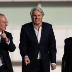 Former CEO of Abercrombie and Fitch, Mike Jeffries walks out of federal court after his arraignment on charges with the trafficking of male models for sex parties around the world, in Central Islip, New York on October 25, 2024.