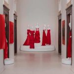 A view of the first the exhibit staged at PM23, “Orizzonti/Rosso [Horizons/Red]” which hinges on the color closely associated with Valentino’s designs over five decades.