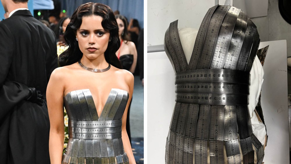 Jenna Ortega Favors Heavy Metal in Balmain’s Ruler Dress for Met Gala