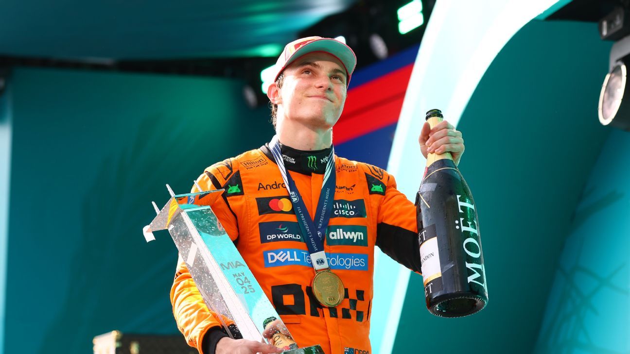 Miami GP: Oscar Piastri claims dominant win with McLaren one-two, extends championship lead