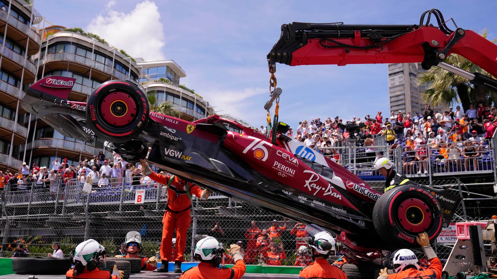 Monaco GP: Lewis Hamilton crashes after Charles Leclerc sets pace from Max Verstappen ahead of qualifying | F1 News