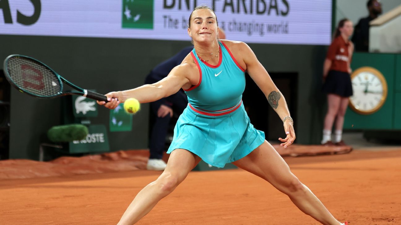 No. 1 Aryna Sabalenka cruises into second round of French Open