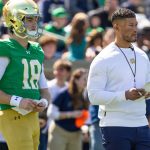 Notre Dame head coach Marcus Freeman holds no grudge against transfer quarterback Steve Angeli