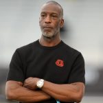 Olympic champion Michael Johnson spoke to the Eagles at practice