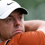 CHARLOTTE, NC - MAY 16: Rory McIlroy (NIR) plays his tee shot at the 18th hole during the second round of the PGA Championship at Quail Hollow Country Club on May 16, 2025 in Charlotte, North Carolina. (Photo by Joe Robbins/Icon Sportswire) (Icon Sportswire via AP Images)