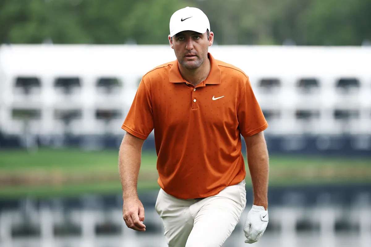 PGA Championship: Scottie Scheffler wears orange in rare move at Quail Hollow, nearly a year after his arrest