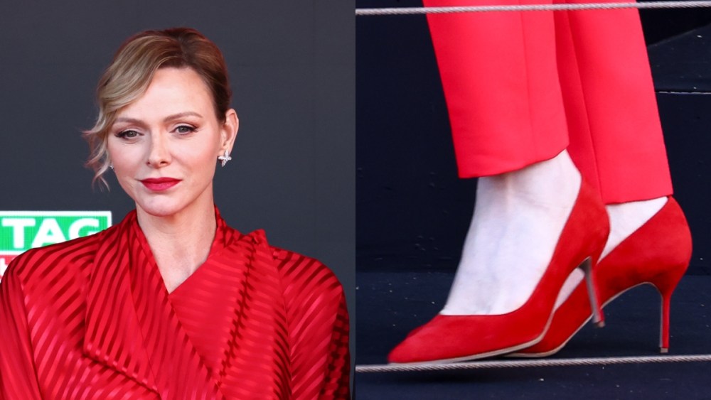 Princess Charlene Sees Red in Manolo Blahnik Pumps at F1 Monaco 2025