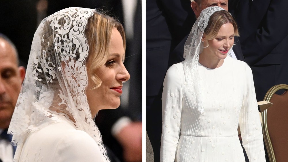 Princess Charlene of Monaco Wears Elie Saab Dress for Pope Leo Mass