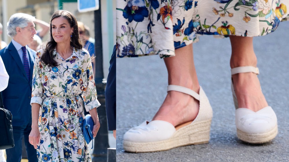 Queen Letizia of Spain Welcomes Summer in Espadrilles and Floral Dress