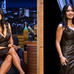 THE TONIGHT SHOW STARRING JIMMY FALLON -- Episode 2135 -- Pictured: Actress Salma Hayek Pinault arrives on Wednesday, May 14, 2025 -- (Photo by: Todd Owyoung/NBC via Getty Images)