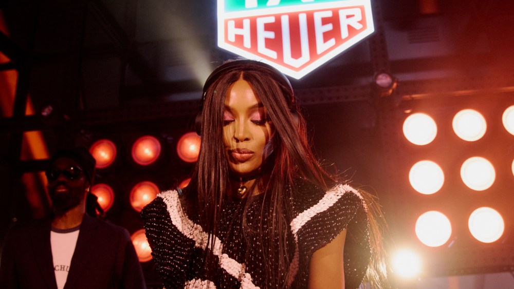 Naomi Campbell DJing at Tag Heuer's party on Saturday.
