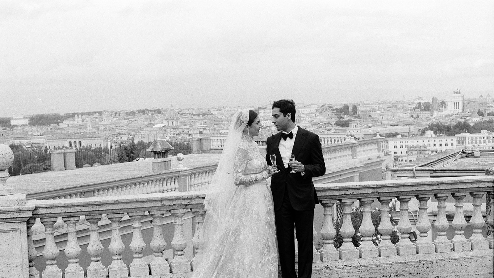 The Bride Wore a 30-Foot Veil to Marry in an Ancient Basilica at This Catholic-Sikh Wedding in Rome