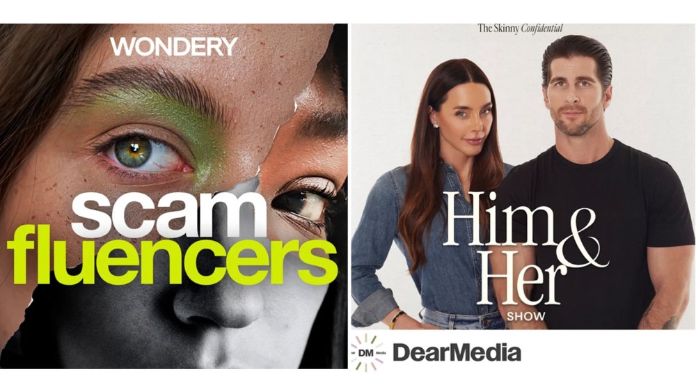 "Scamfluencers" and "The Skinny Confidential Him & Her" are among Spofify's top 10 wellness-related podcasts this year.