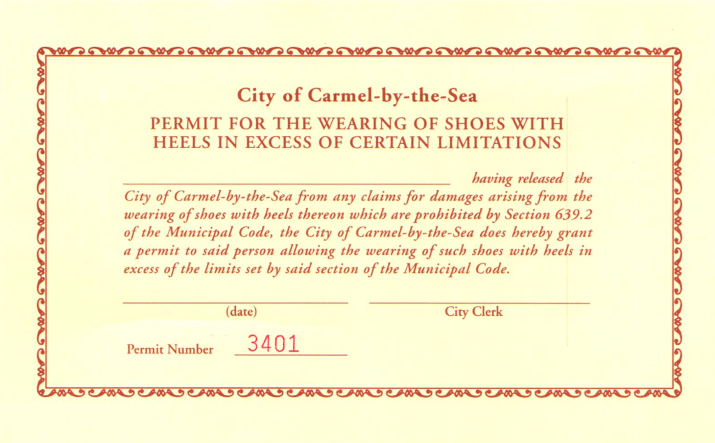 Why Carmel-by-the-Sea Makes High Heels Illegal Without a Permit