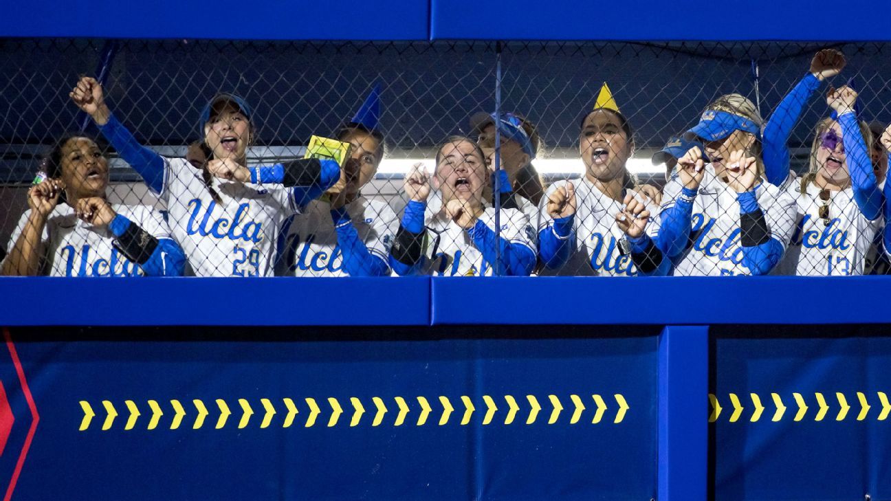 2025 WCWS – Inside UCLA softball’s dugout party
