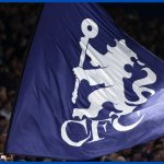A flag flying at Stamford Bridge.
