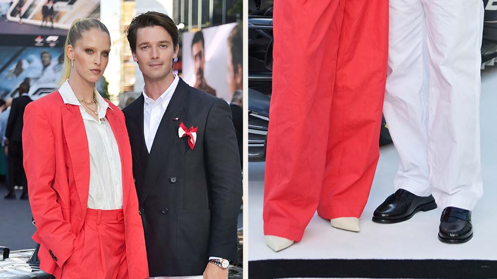Abby Champion, Patrick Schwarzenegger Coordinate in Hilfiger in London