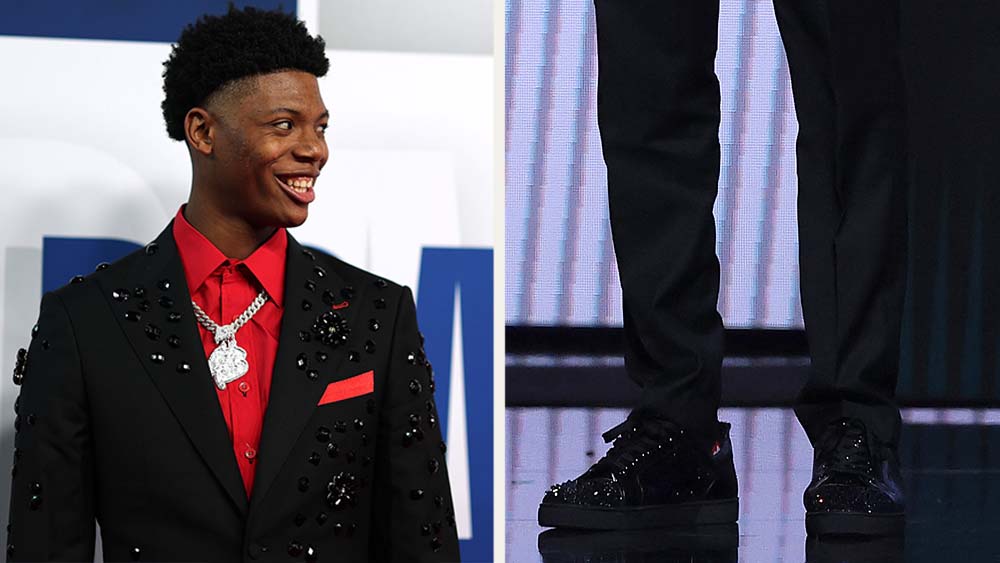 Ace Bailey Wears Matching Louboutins With Family to NBA Draft 2025