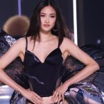Jing Wen on the runway at the Victoria's Secret Fashion Show.