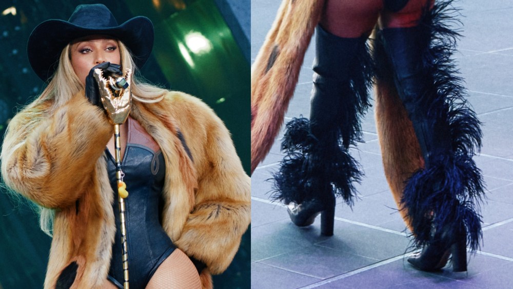 Beyoncé Struts in Feathery Ferragamo Boots During ‘Cowboy Carter Tour’