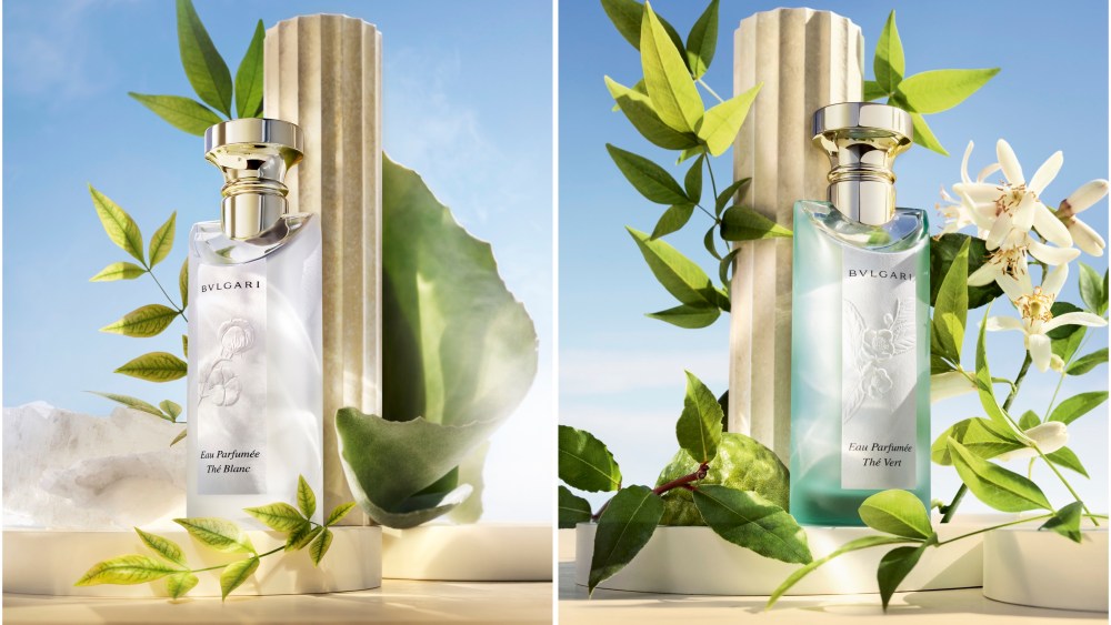 Bulgari Relaunches Iconic Fragrances Eau Parfumée au Thé Vert, Thé Blanc