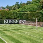Burberry's new badminton court at The Newt in Somerset, England, part of a summer partnership with the luxury hotel and working farm.