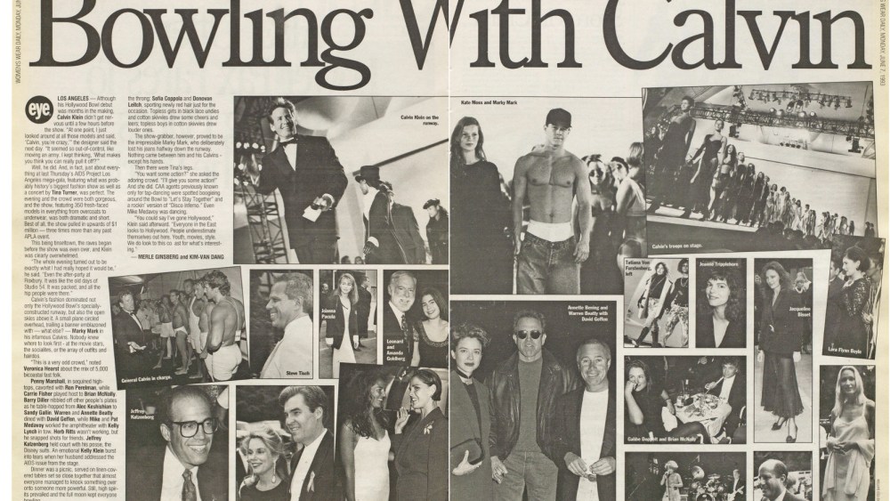 Calvin Klein’s 1993 Hollywood Gala for AIDS Project LA