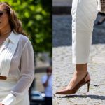 Jordyn Woods seen wearing slingback pumps at Hermes' Paris Fashion Week Men's SS26 show.