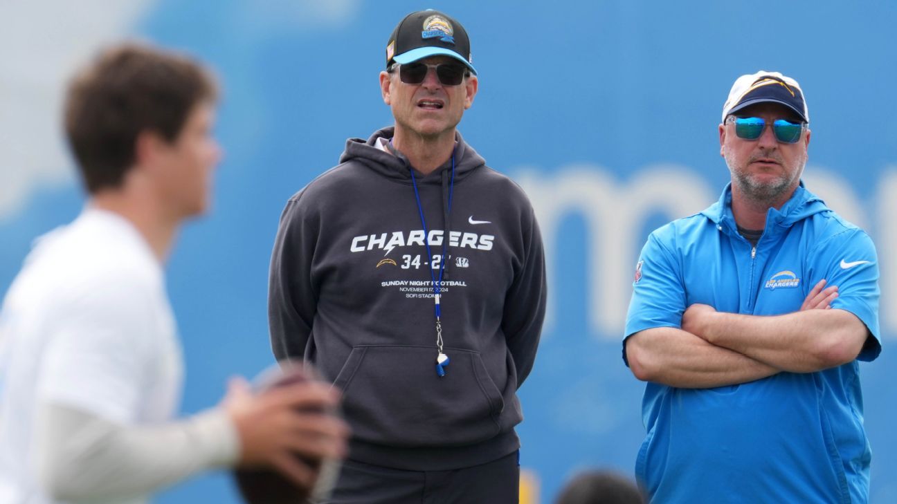 Chargers’ Jim Harbaugh gives update on offseason medical procedures