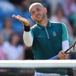 Great Britain's Dan Evans reacts during the Round of 16 match against Tommy Paul on day three of the Lexus Eastbourne Open at Devonshire Par