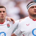 LONDON, ENGLAND - JUNE 21:England's George Ford and England's Jamie George  during the rugby international match between England XV and France XV at Allianz Stadium on June 21, 2025 in London, England. (Photo by Bob Bradford - CameraSport via Getty Images)