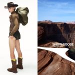 model in Snow Goose Canada Goose campaign
