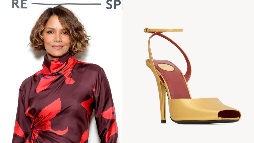 Halle Berry Goes for Gold in Saint Laurent Shoes at Bare It All Event