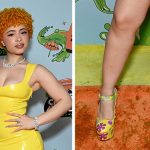 Ice Spice attends the Nickelodeon Kids' Choice Awards 2025 in Moschino platform shoes June 21, 2025 in Santa Monica, California.