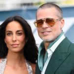 Brad Pitt and Ines de Ramon at the "F1: The Movie" premiere in London.