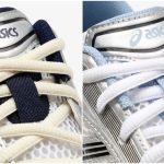 JJJJound x Asics Gel-Kayano 14 in White/Navy and White/Blue.