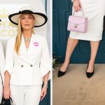 Lady Amelia Spencer and Lady Eliza Spencer in coordinated The Fold looks including black patent pumps while attending the 4th day of Royal Ascot on June 20, 2025 in Ascot, England.