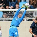 Republic of Ireland goalkeeper Max O'Leary makes a save during the international friendly match against Luxembourg